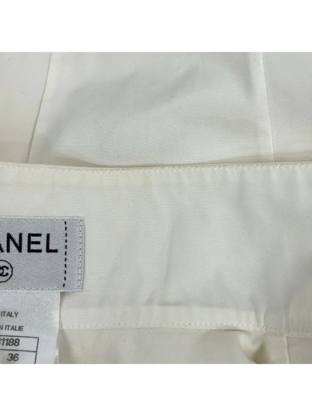 Chanel Long Sleeve Shirt Blouse 36 S Ivory
